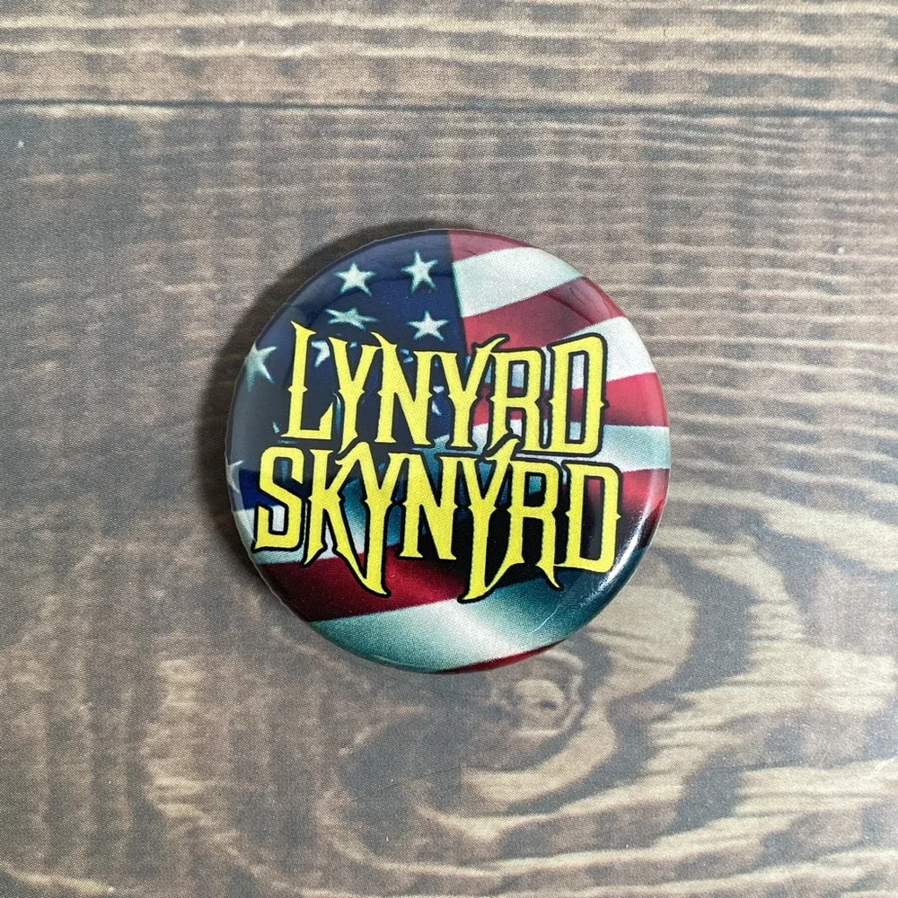 Lot 5 Vintage Pinback Buttons, Ozzy, Lynyrd Skynyrd, Peace, Batman 1.25